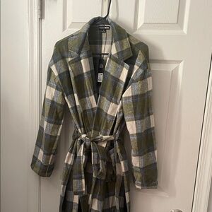 Women's Green Plaid Coat